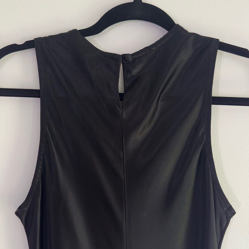 Vintage 90’s Deadstock NWT Black Satin-look Sleeveless Mini Dress - Picture 4 of 6